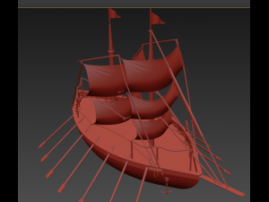 wooden boat Modello 3D