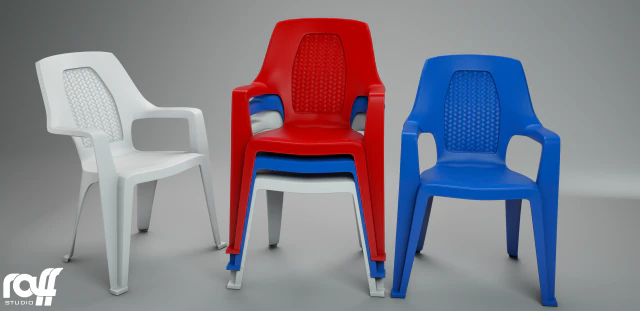 plastic chair 3D Model .c4d .max .obj .3ds .fbx .stl .blend