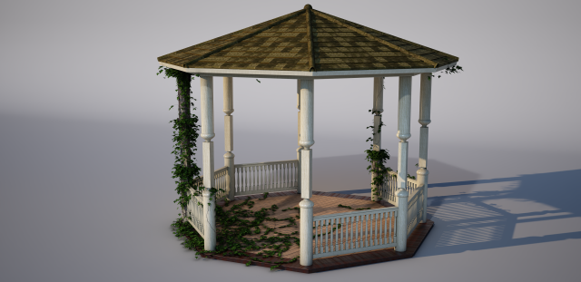 wodden pergola 3D Model .c4d .max .obj .3ds .fbx .stl .blend 