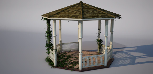 wodden pergola 3D Model .c4d .max .obj .3ds .fbx .stl .blend