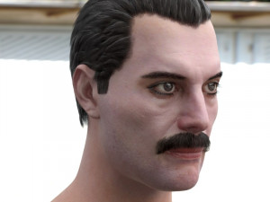 Freddie mercury singer head Modelo 3D