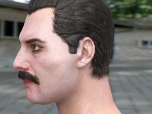 Freddie mercury singer head Modelo 3D