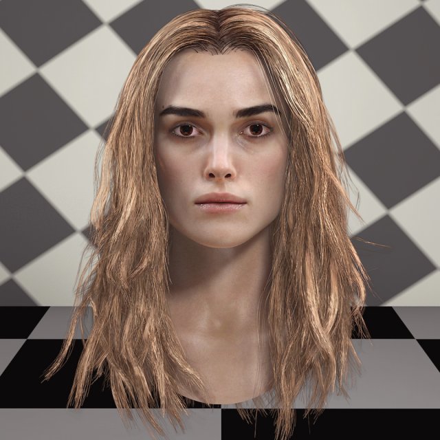 Keira knightley head v2 Modello 3D .c4d .max .obj .3ds .fbx .stl .blend 