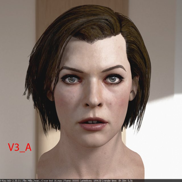 Milla jovovich head v3 resident evil 3D Модель .c4d .max .obj .3ds .fbx .stl .blend 