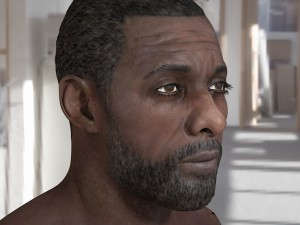 Idris elba head v2 Model 3D