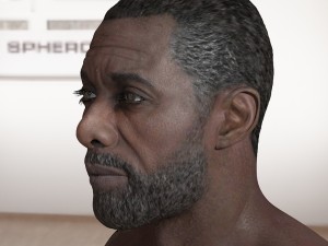 Idris elba head v2 Model 3D
