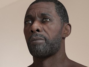 Idris elba head v2 Model 3D