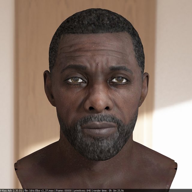 Idris elba head v2 Model 3D .c4d .max .obj .3ds .fbx .stl .blend 