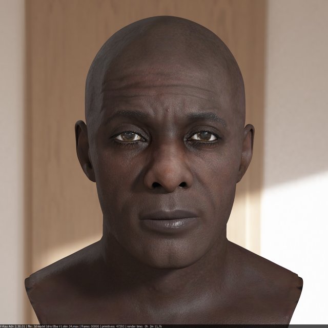 Idris elba head v2 a 3D Модель .c4d .max .obj .3ds .fbx .stl .blend 