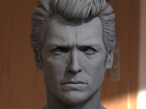 Clint eastwood dirty harry head 3D Model