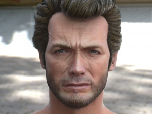 Clint eastwood head v2 3D Model