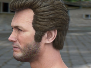 Clint eastwood head v2 Modèle 3D