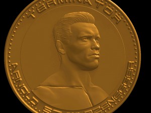 3d printing model arnold schwarzenegger medallion coin 3D 打印模型