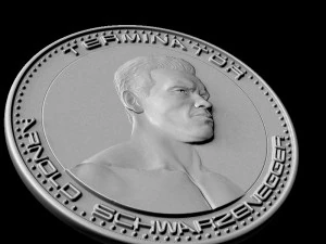 3d printing model arnold schwarzenegger medallion coin 3D Print Model