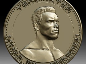 3d printing model arnold schwarzenegger medallion coin 3D 打印模型