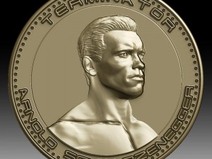 3d printing model arnold schwarzenegger medallion coin 3D 打印模型