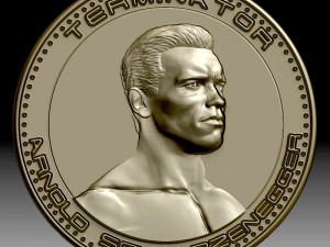 3d printing model arnold schwarzenegger medallion coin 3D 打印模型
