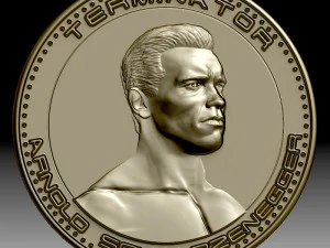 3d printing model arnold schwarzenegger medallion coin 3D Print Model