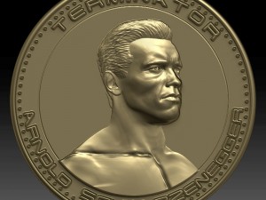 3d printing model arnold schwarzenegger medallion coin 3D 打印模型