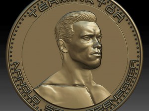 3d printing model arnold schwarzenegger medallion coin 3D 打印模型