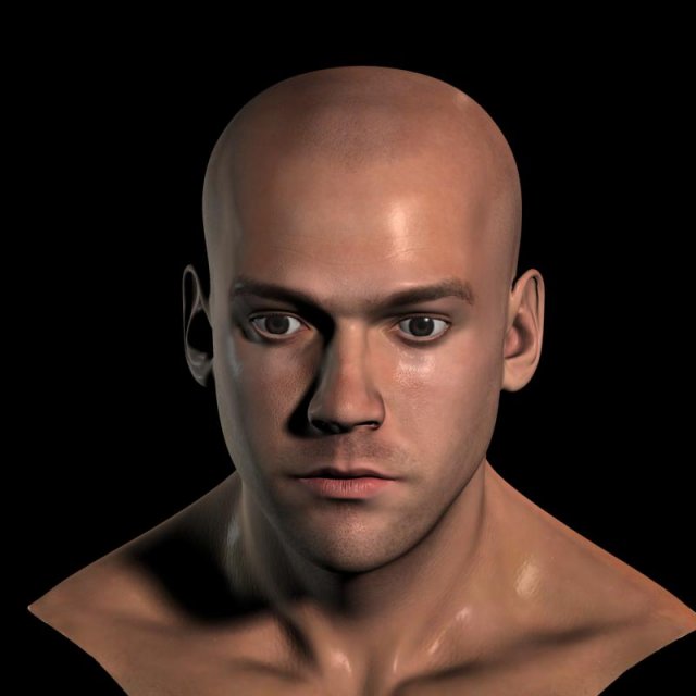 human head max 3D Модель .c4d .max .obj .3ds .fbx .stl .blend 