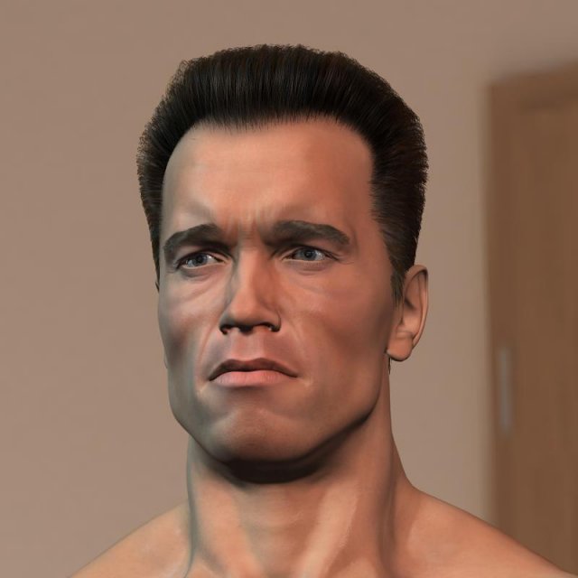 Arnold schwarzenegger body hair and fur 3D Модель .c4d .max .obj .3ds .fbx .stl .blend 