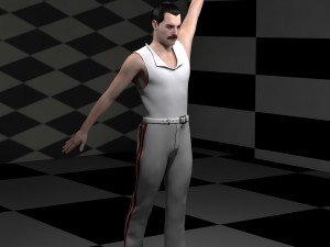 Of freddie mercury singer rigged 3D Model