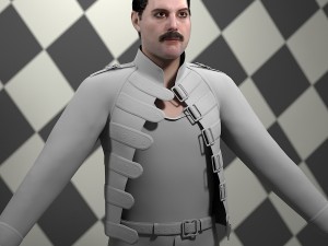 Of freddie mercury singer rigged 3D Model