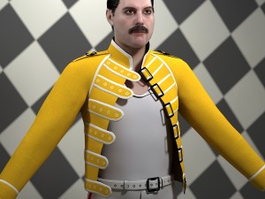 Of freddie mercury singer rigged 3D Model