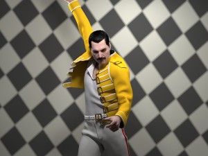Of freddie mercury singer rigged 3D Model