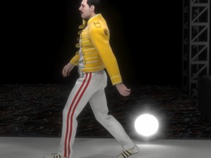 Of freddie mercury singer rigged 3D Model