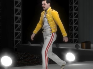 Of freddie mercury singer rigged 3D Model