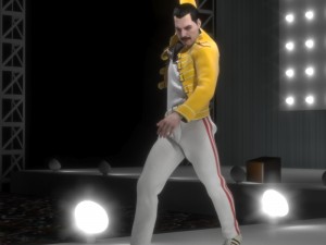 Of freddie mercury singer rigged 3D Model