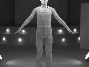 Of freddie mercury singer rigged 3D Model