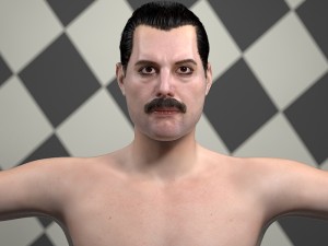 Of freddie mercury singer rigged 3D Model