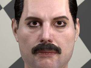 Of freddie mercury singer rigged 3D Model