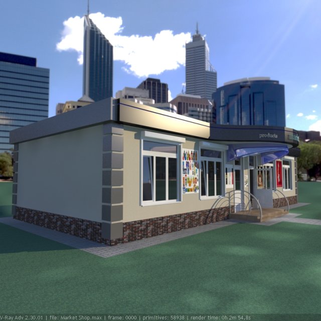 Supermarket shop Modelo 3D .c4d .max .obj .3ds .fbx .stl .blend 