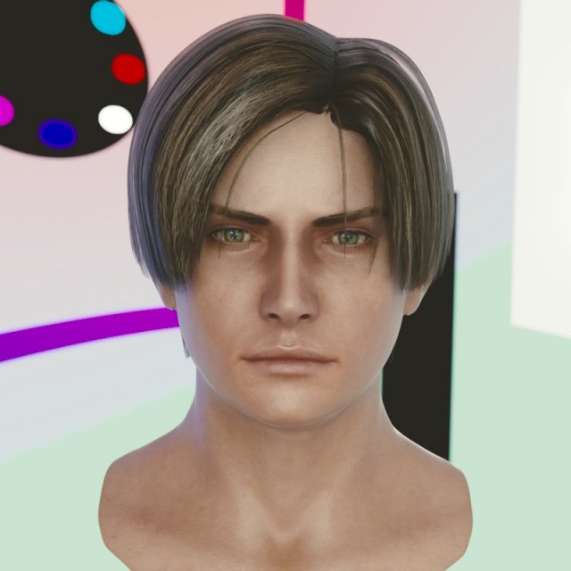 Human head male v6 3D Model .c4d .max .obj .3ds .fbx .stl .blend 