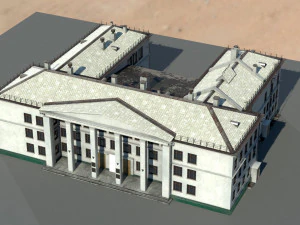 Edif&iacute;cio de arquitetura antiga Modelo 3D