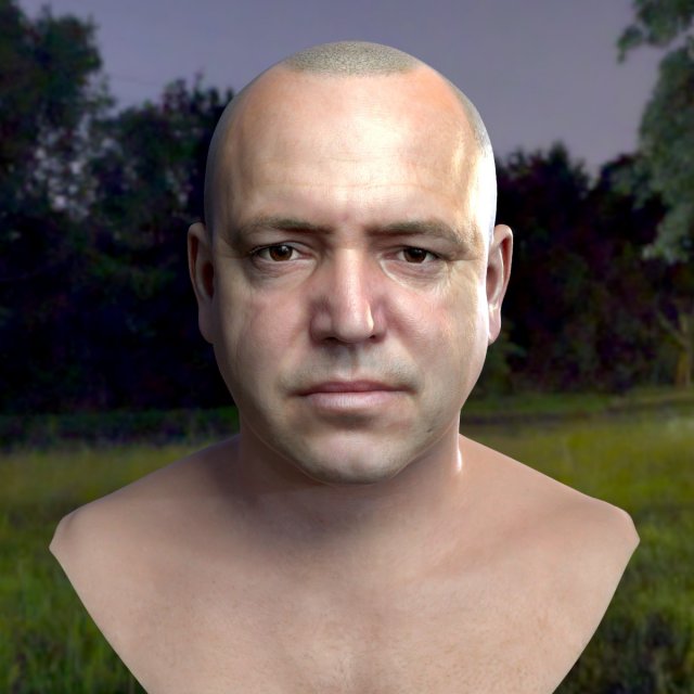 Human head v2a Modello 3D .c4d .max .obj .3ds .fbx .stl .blend 