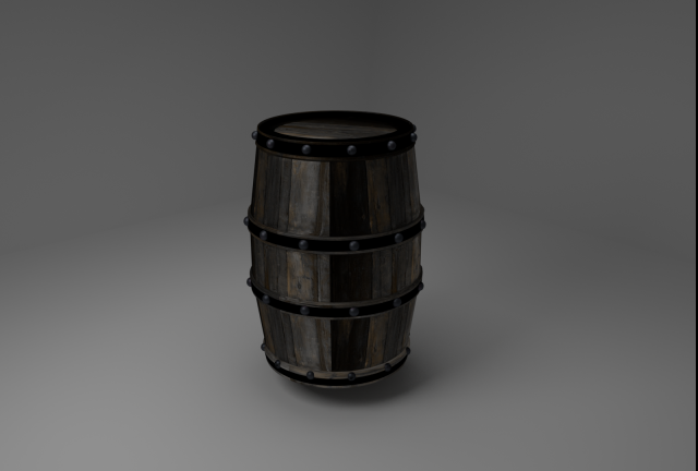 wooden barrel Model 3D .c4d .max .obj .3ds .fbx .stl .blend
