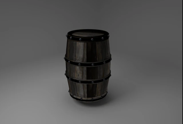wooden barrel 3D Model .c4d .max .obj .3ds .fbx .stl .blend