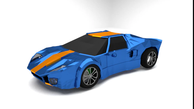 lowpoly race car 3D Model .c4d .max .obj .3ds .fbx .stl .blend 