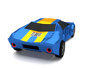 lowpoly race car 3D Model