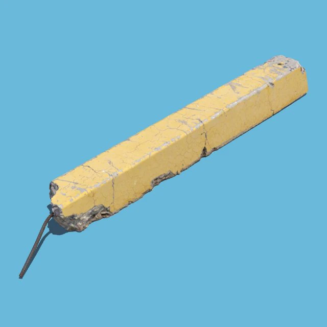 cracked yellow curb 3D Model .c4d .max .obj .3ds .fbx .stl .blend