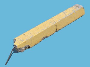 cracked yellow curb 3D Model