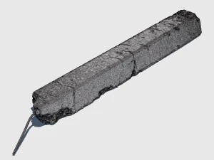 cracked yellow curb 3D Model