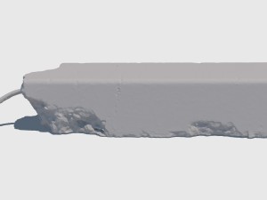 cracked yellow curb 3D 모델