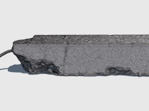 cracked yellow curb 3D 모델