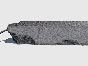 cracked yellow curb 3D Model